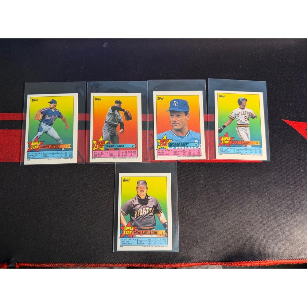 1989 Topps Baseball Super Star Stickers Lot Barry Bonds George Brett Pirates KC